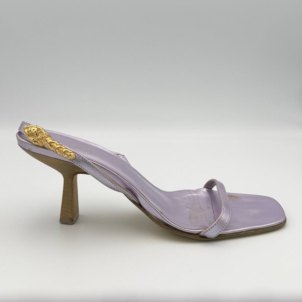 Gucci Tom Ford Era Lavender Gold Tiger Head Slingback Sandal Size 6
